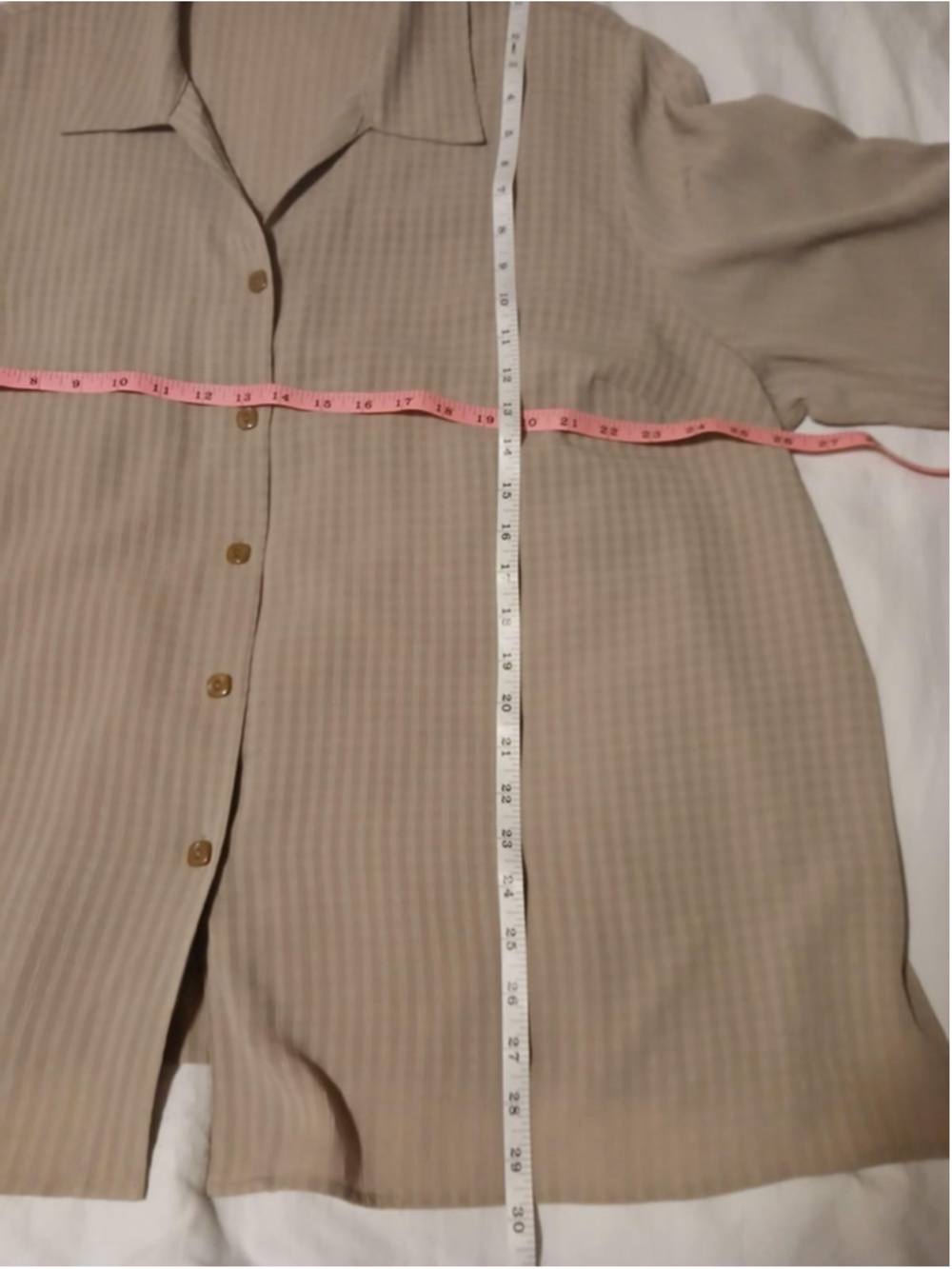 Maggie Barnes Women's Beige Button-Front Blouse 2X (45JC) - Picture 4 of 6